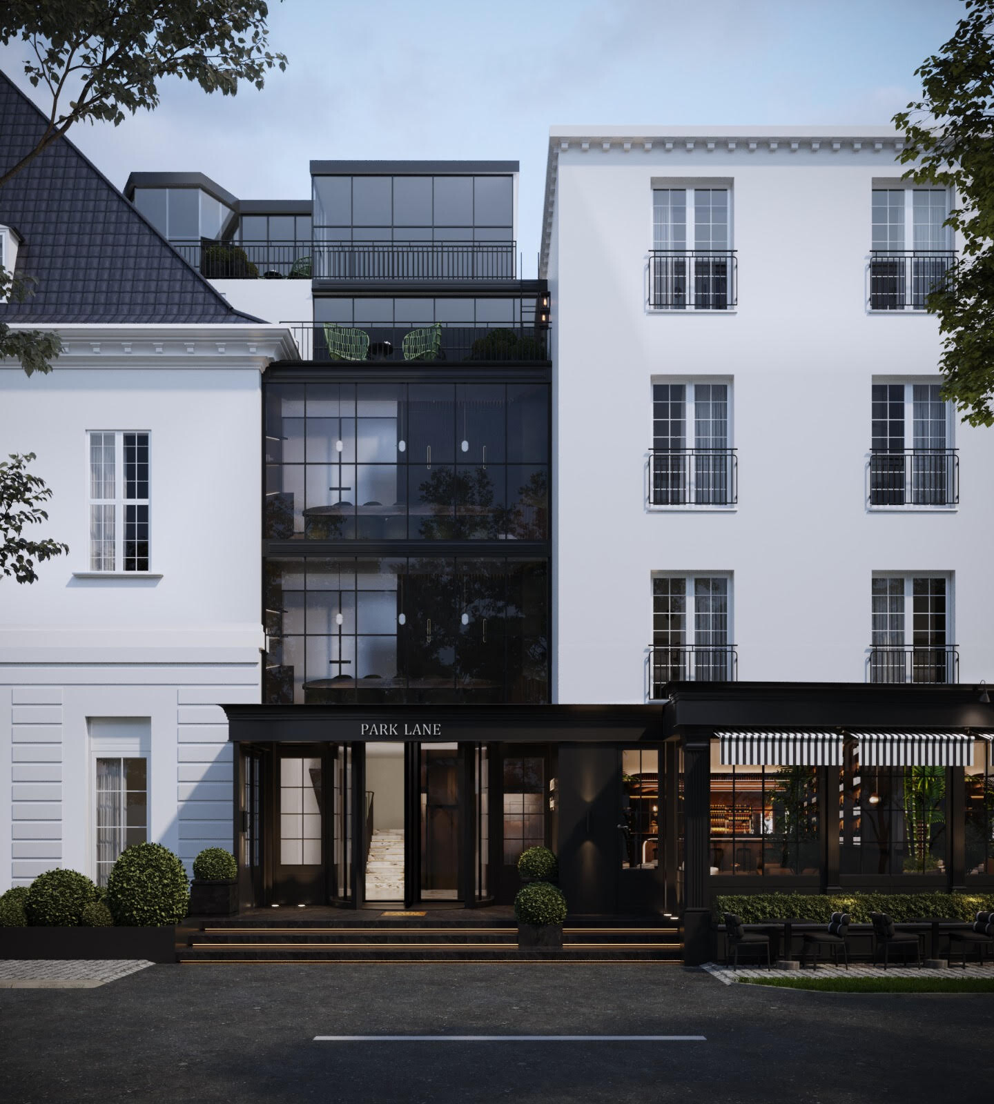 The facade of the Park Lane Copenhagen boutique hotel opening late 2024